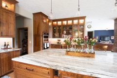 Custom Amish Kitchen Cabinetry, Rustic Cherry Stained Honey Manor with Van Dyke Glaze Finish, Granite Countertops, Fantasy Brown Unique