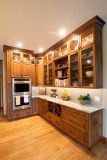 Custom Amish Kitchen Cabinetry, Rustic Cherry Stained Honey Manor with Van Dyke Glaze Finish, Granite Countertops, Fantasy Brown Unique