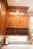 Custom Amish Kitchen Cabinetry, Rustic Cherry Stained Honey Manor with Van Dyke Glaze Finish, Granite Countertops, Fantasy Brown Unique, Storage Solutions