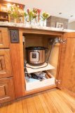 Custom Amish Kitchen Cabinetry, Rustic Cherry Stained Honey Manor with Van Dyke Glaze Finish, Storage Solutions