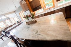 Custom Amish Kitchen Cabinetry, Rustic Cherry Stained Honey Manor with Van Dyke Glaze Finish, Granite Countertops, Fantasy Brown Unique