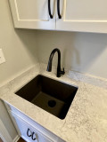 Custom Amish cabinetry, Painted Linen.  Viatera Aura quartz countertops