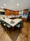 Waypoint, 470F Maple Cognac and Painted Sage, MSI Calacatta Viraldi Quartz,