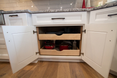Custom Amish Kitchen, Maple Painted White on Perimeter,  Storage Solutions